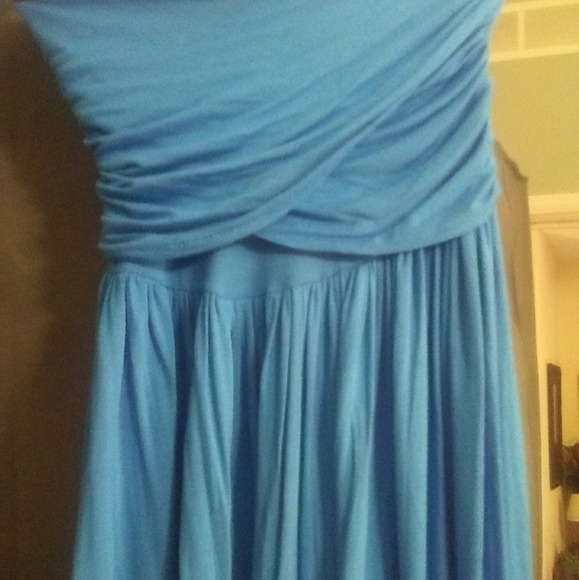 Cobalt blue strapless mini dress - Picture 2 of 4